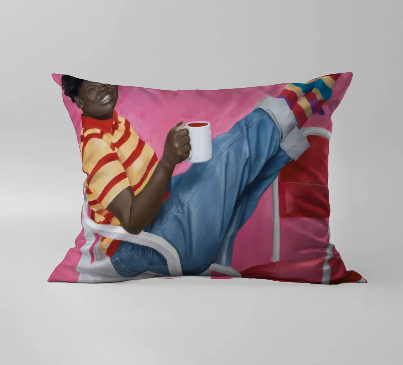 Comfort a righe rilassato cuscino da Ebony Carpenter
