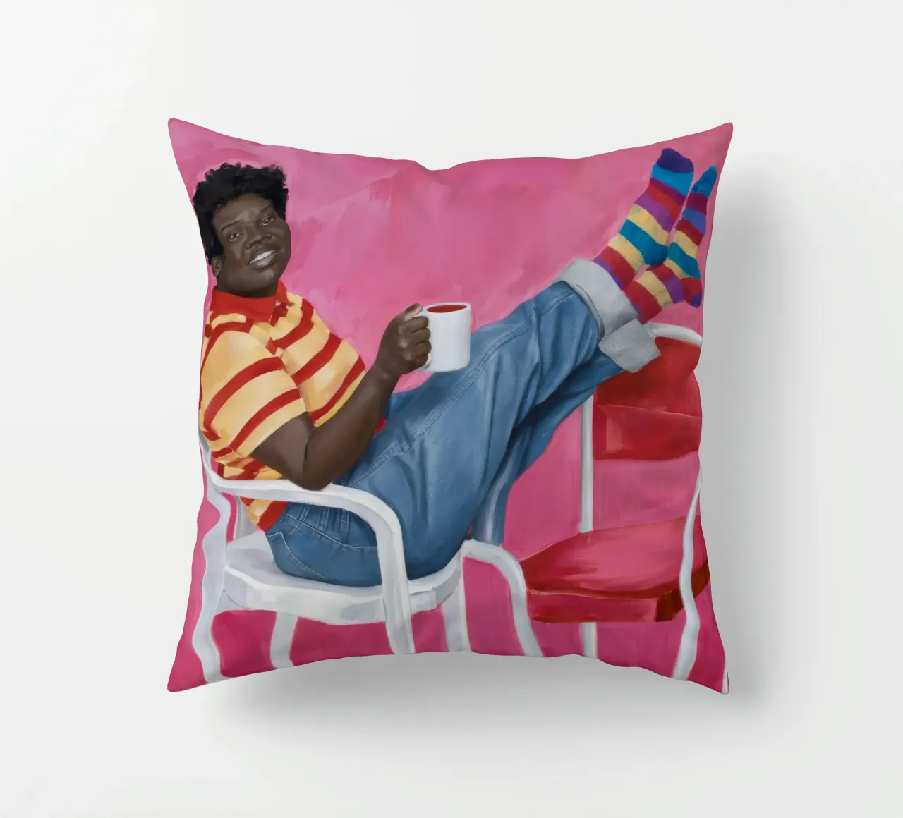 Comfort a righe rilassato cuscino da Ebony Carpenter