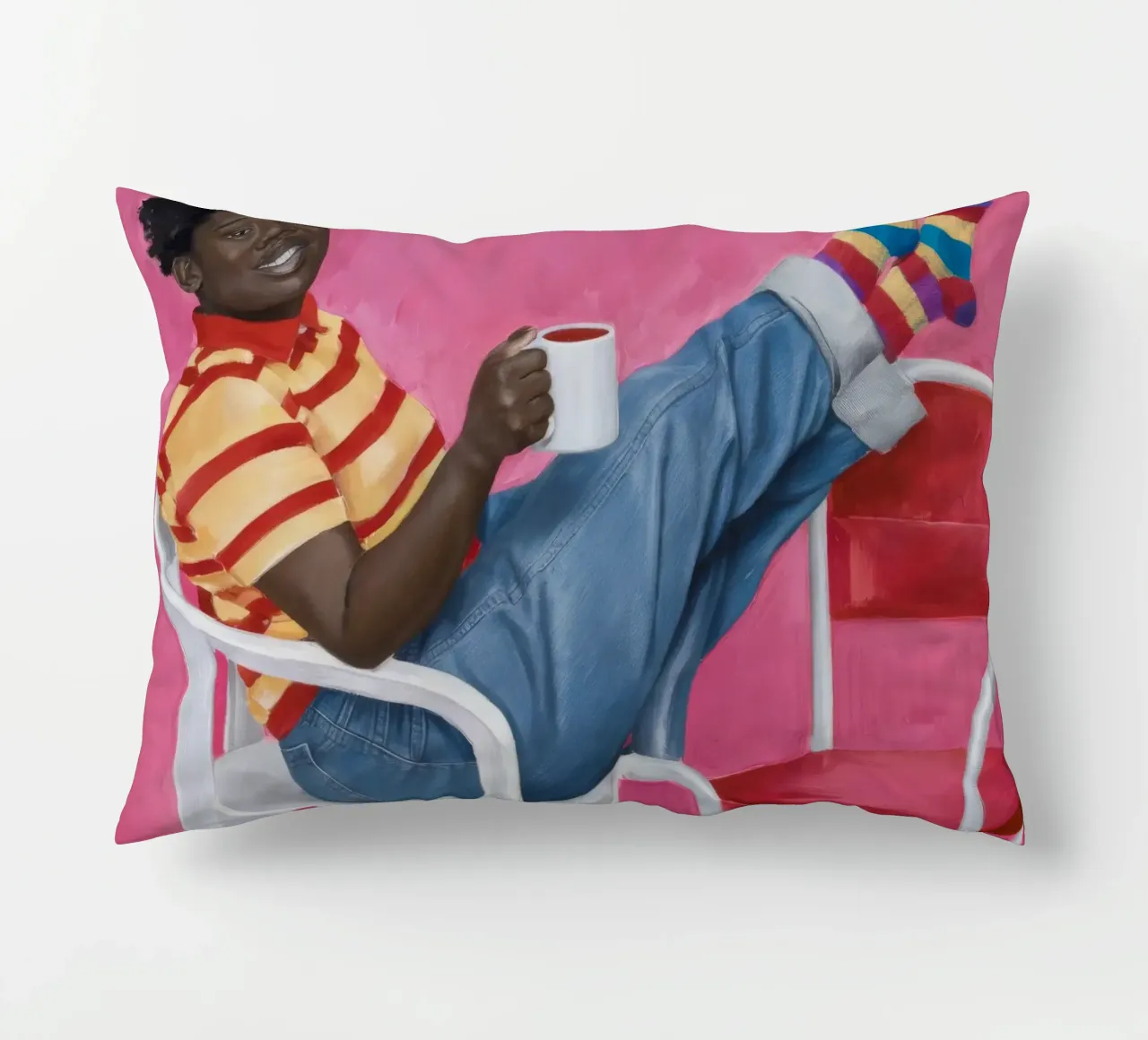 Comfort a righe rilassato cuscino da Ebony Carpenter