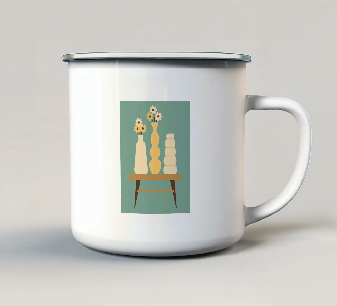 Vaso di fiori tazza in smalto da UNIQUE SHOP