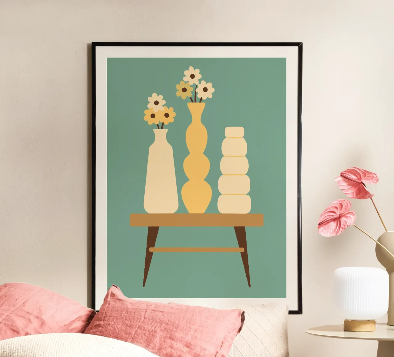 Vaso di fiori poster con telaio in legno da TRENDY POSTER SHOP