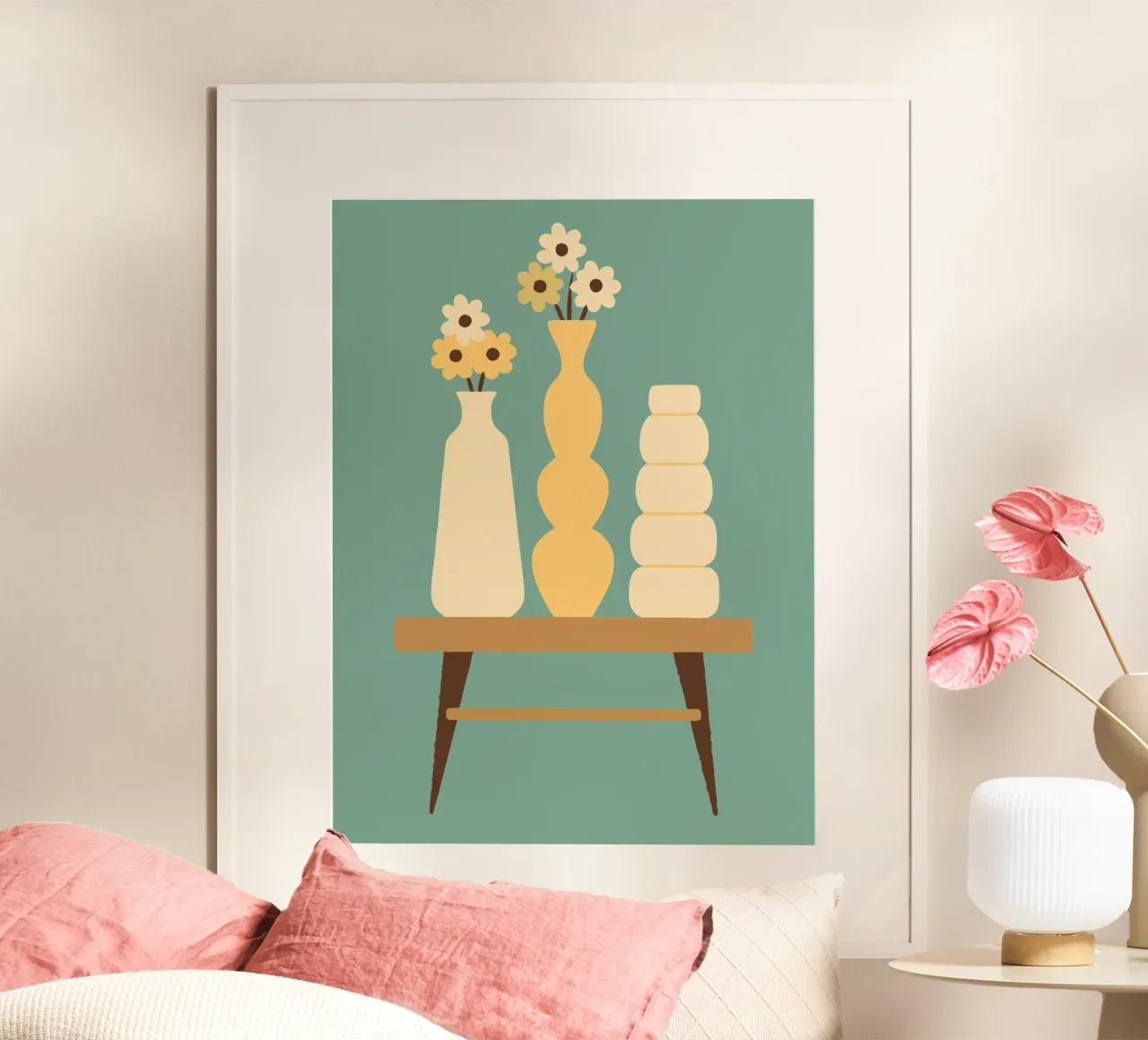 Vaso di fiori poster con telaio in legno da TRENDY POSTER SHOP