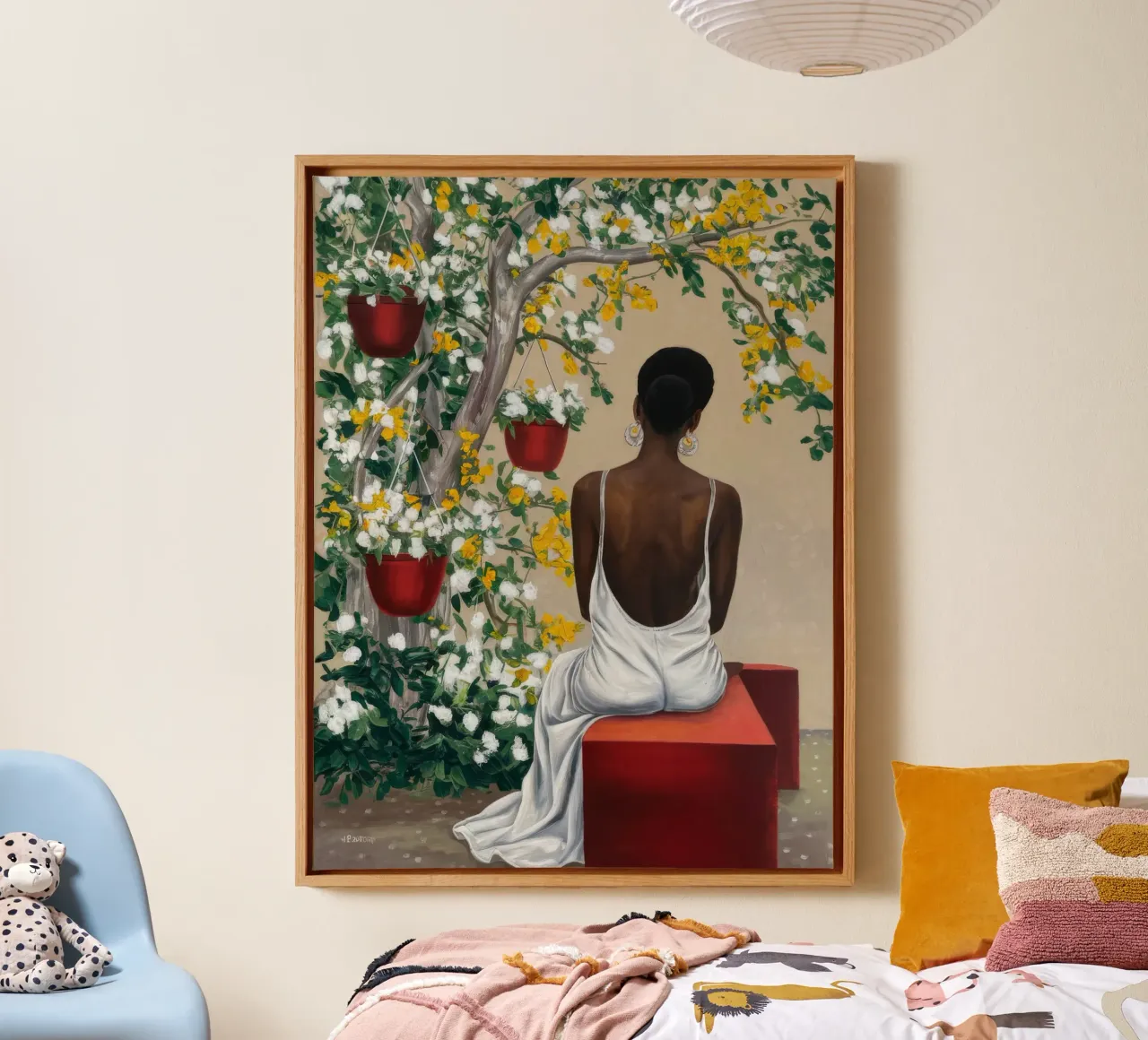 Contemplative Garden Serenity canvas with Floater frame by Ebony Carpenter