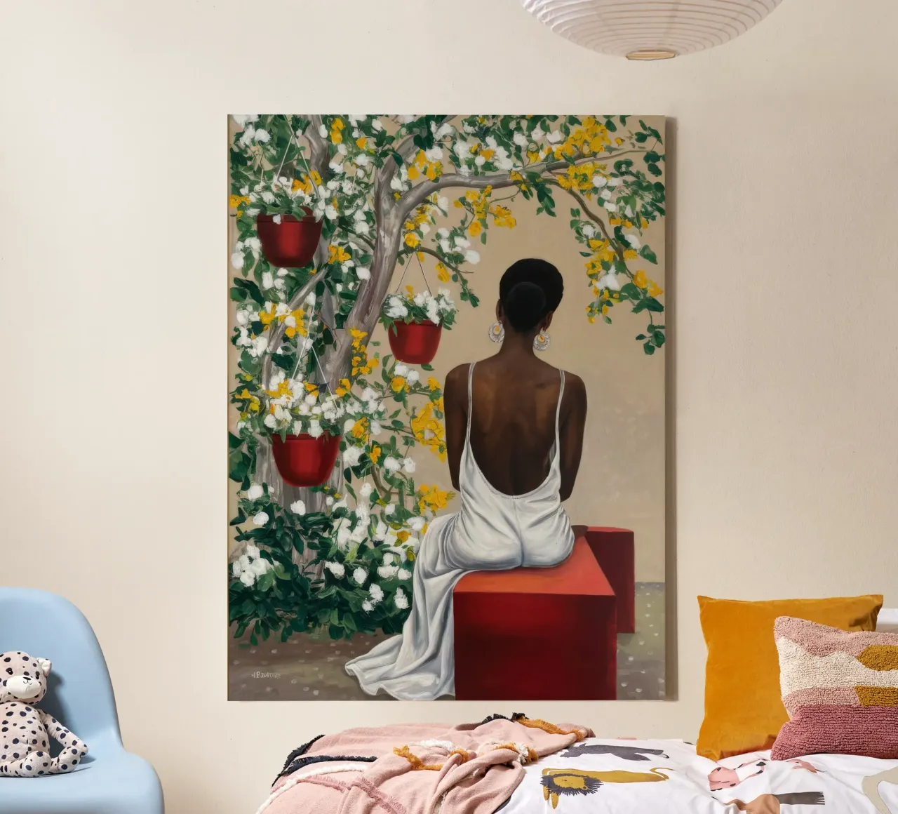 Contemplative Garden Serenity canvas with Floater frame by Ebony Carpenter