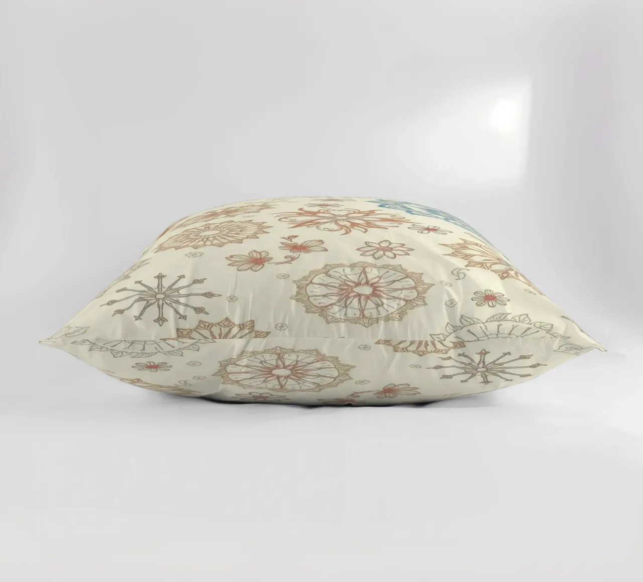 Floral pattern design with intricate detailing in soft tones decorative cushion by DesignDoodle