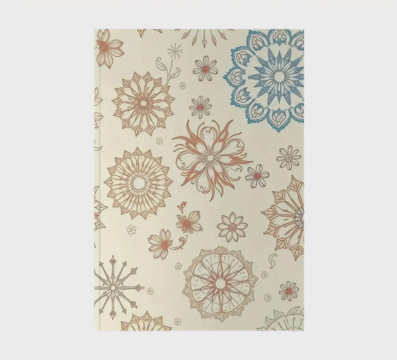 Floral pattern design with intricate detailing in soft tones notebook by DesignDoodle