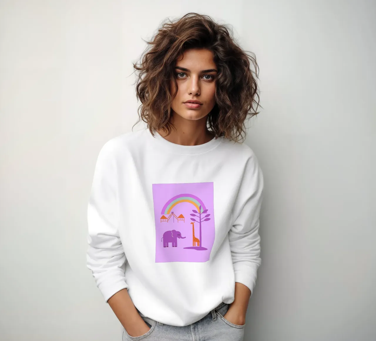 Elefanti e giraffe felpa da TRENDY POSTER SHOP