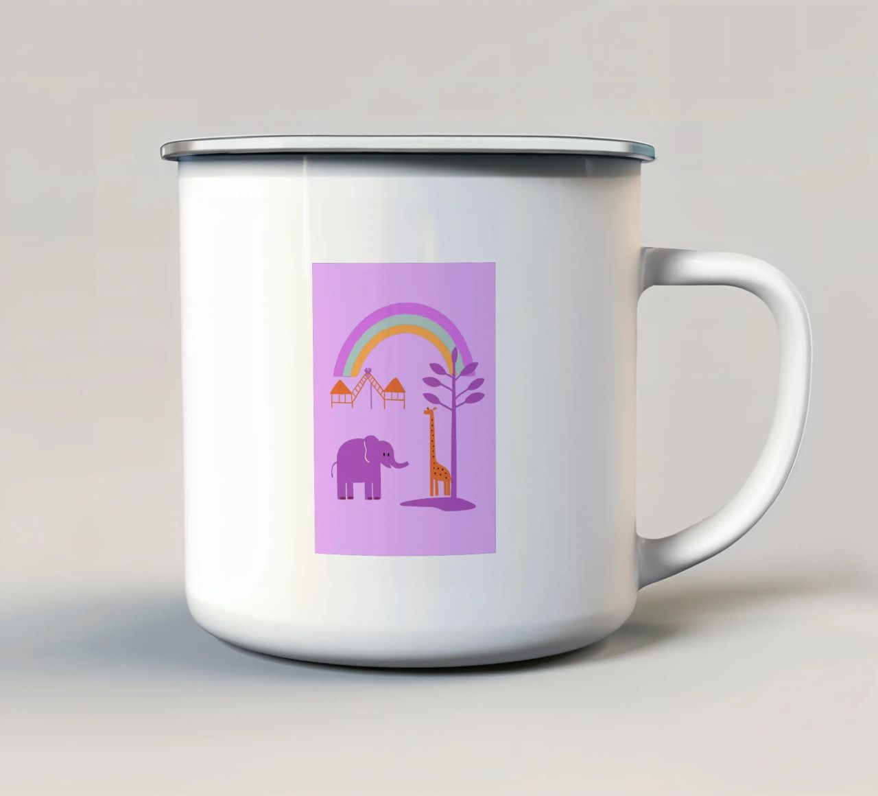 Elefanti e giraffe tazza in smalto da UNIQUE SHOP