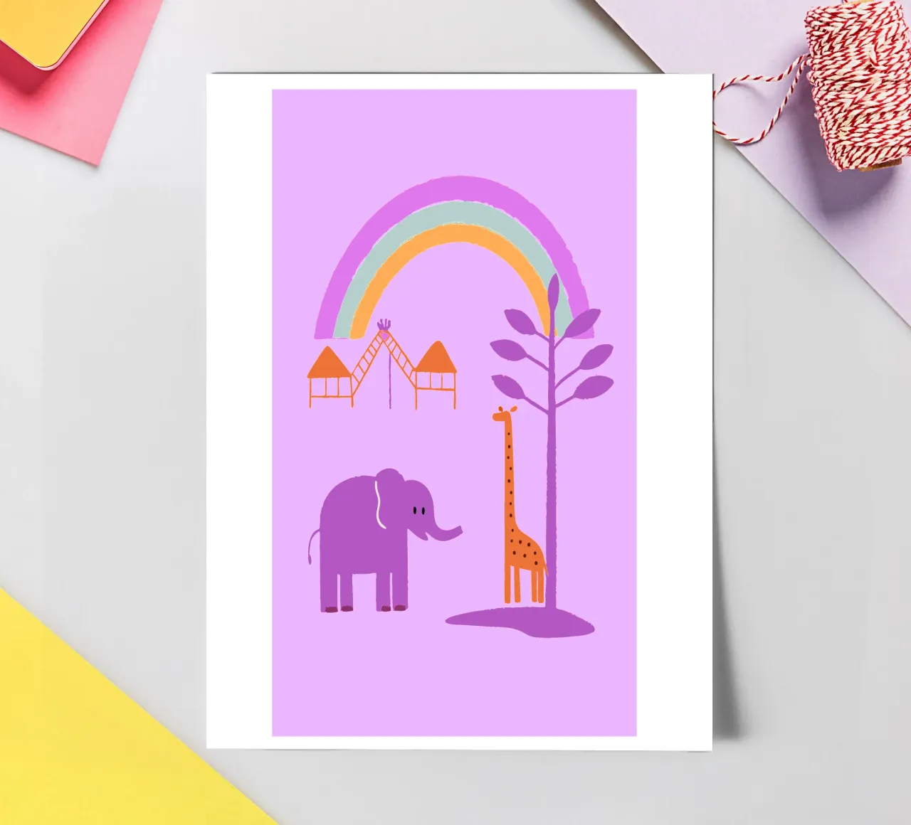Elephants and Giraffes sticker sheet by TRENDY POSTER SHOP