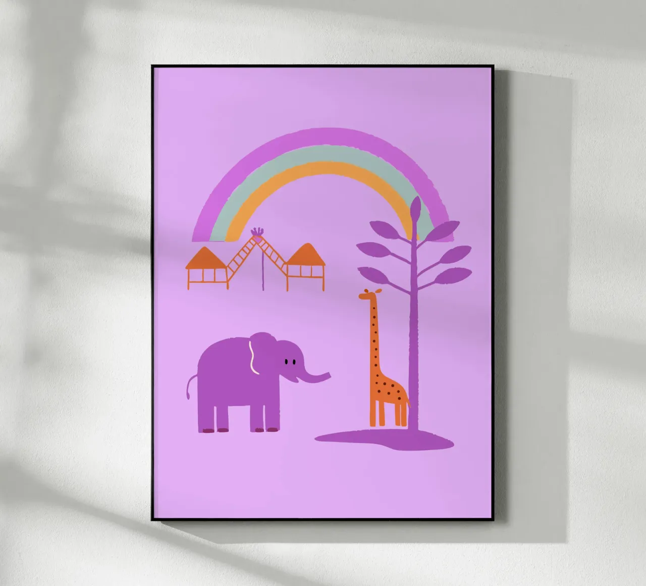 Elephants and Giraffes product.type.acrylglas common.byCreator TRENDY POSTER SHOP