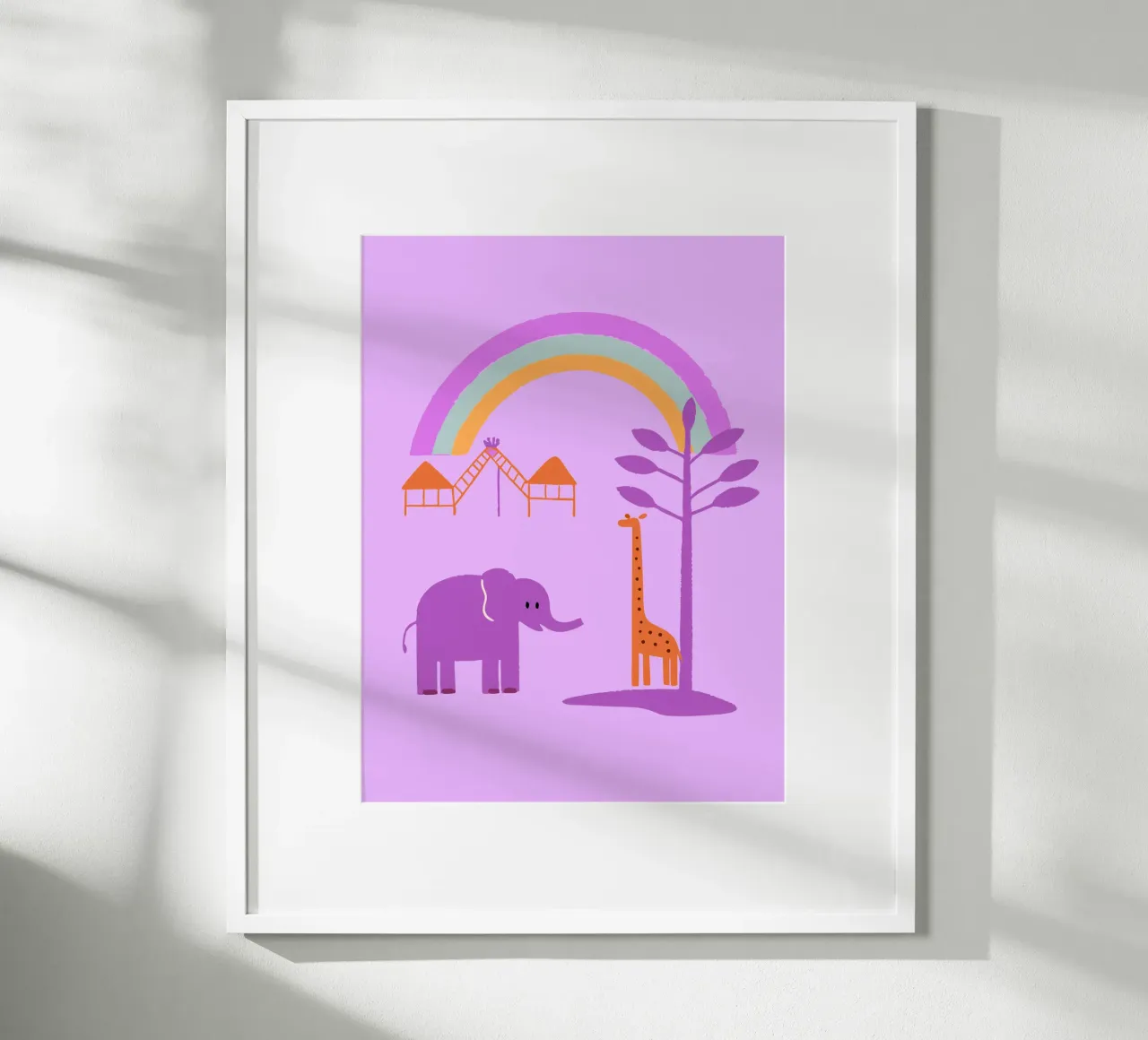 Elephants and Giraffes hahnemühle by TRENDY POSTER SHOP