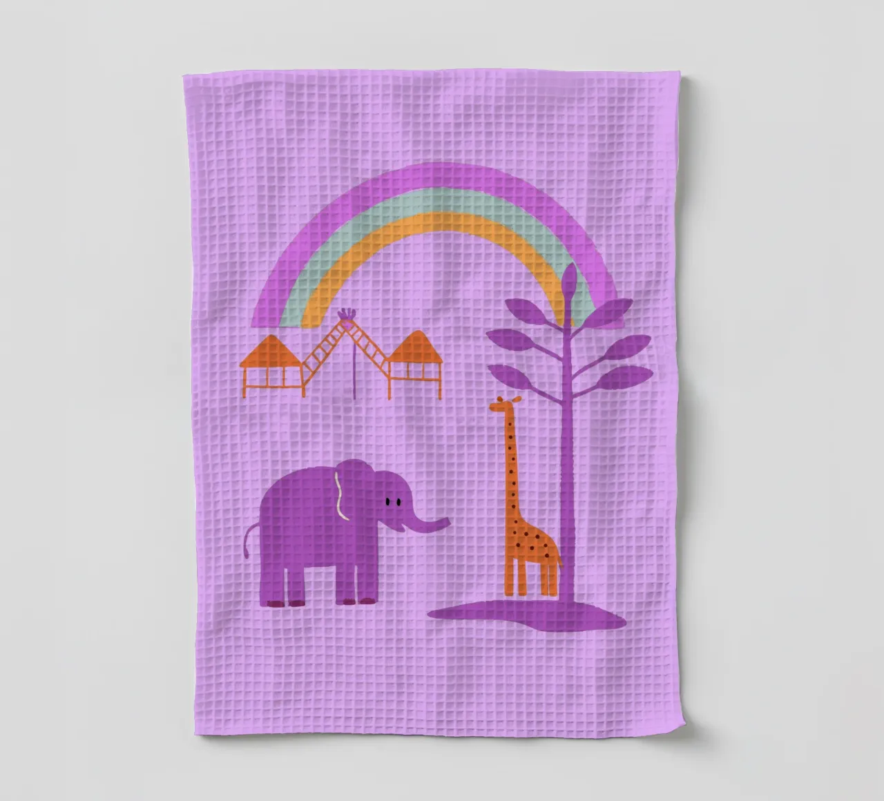 Elephants and Giraffes tea towel by TRENDY POSTER SHOP