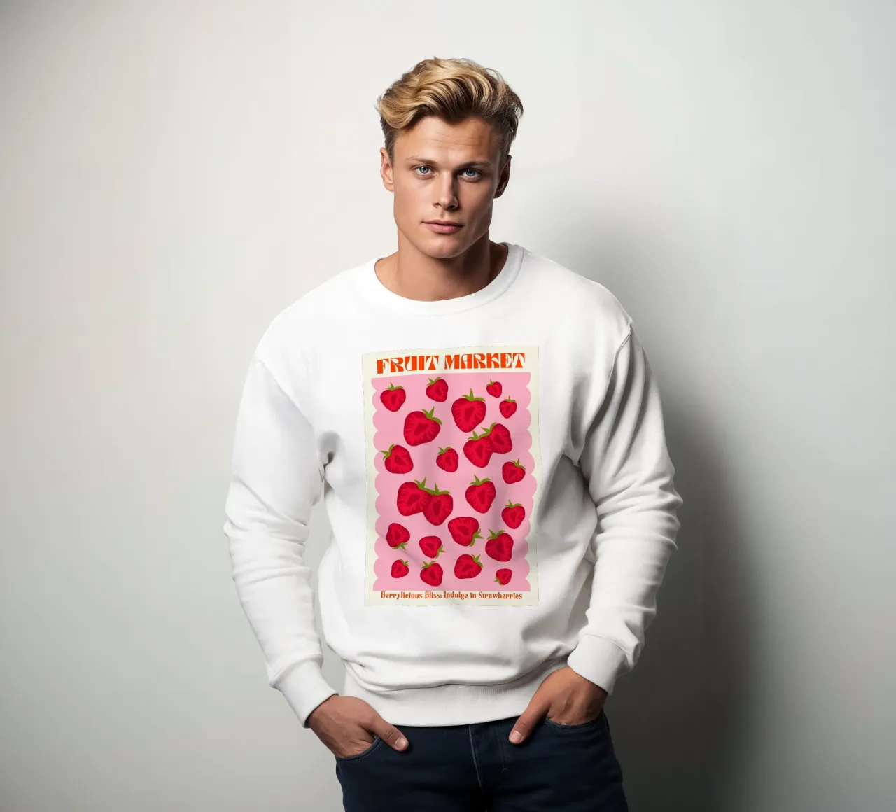 Mercato della frutta alla fragola felpa da PrintStudio