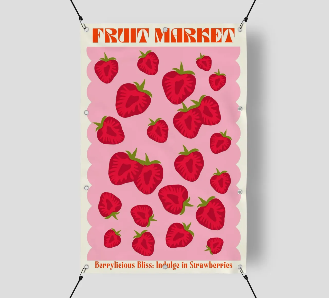 Mercato della frutta alla fragola telo in pvc da PrintStudio