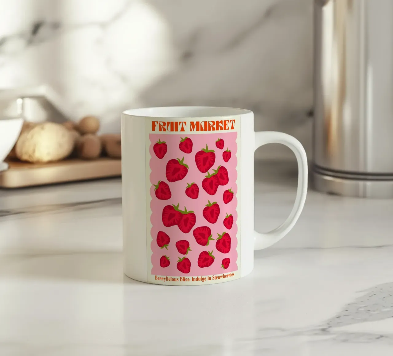 Mercato della frutta alla fragola tazza in ceramica da PrintStudio