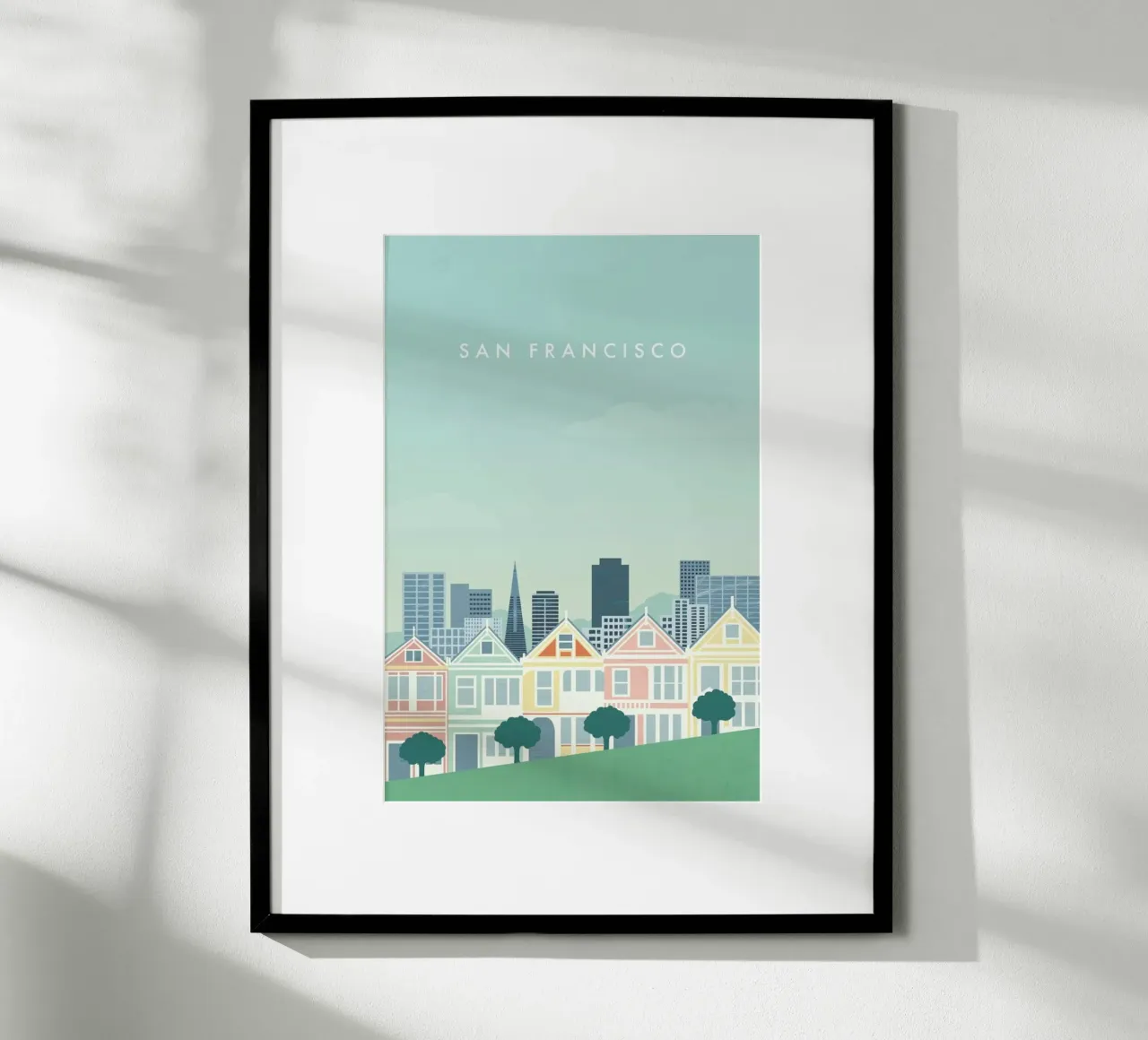 San Francisco poster con telaio in legno da Katinka Reinke