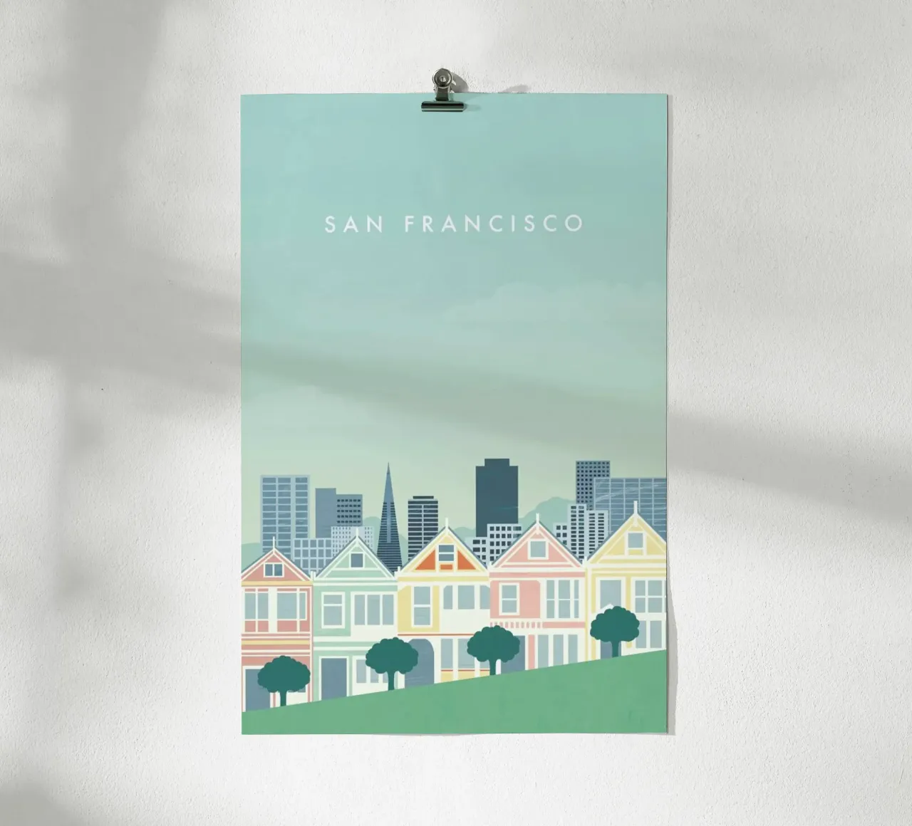 San Francisco poster con telaio in legno da Katinka Reinke