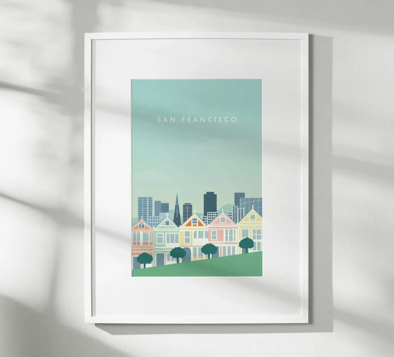 San Francisco poster con telaio in legno da Katinka Reinke