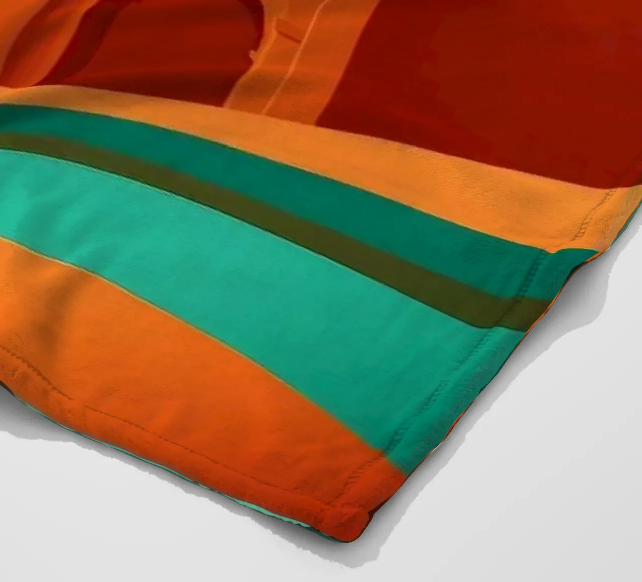 paesaggio con fortezza arancione e colline stilizzate coperta in pile da DesignDoodle