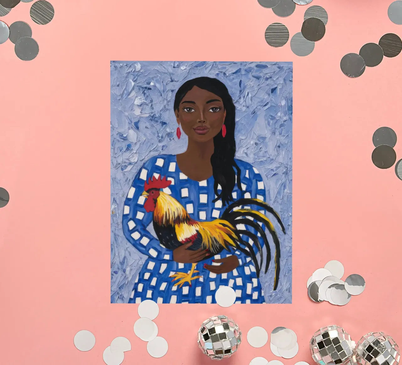 Compagnon du coq joyeux autocollant de Ebony Carpenter