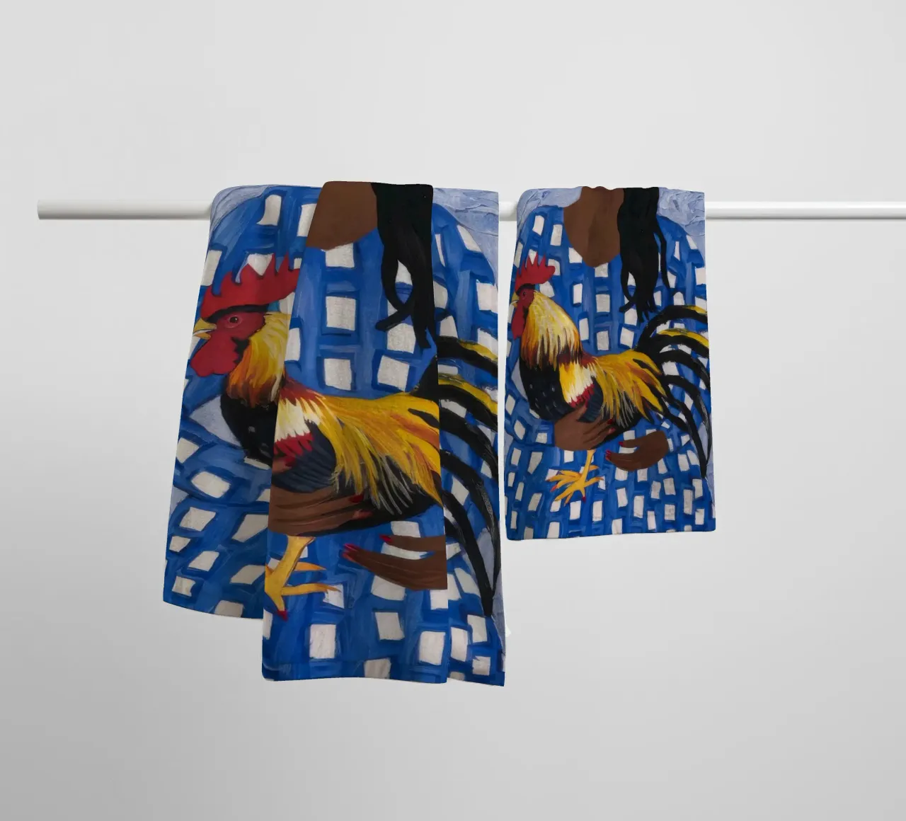 Compagnon du coq joyeux serviette de bain de Ebony Carpenter