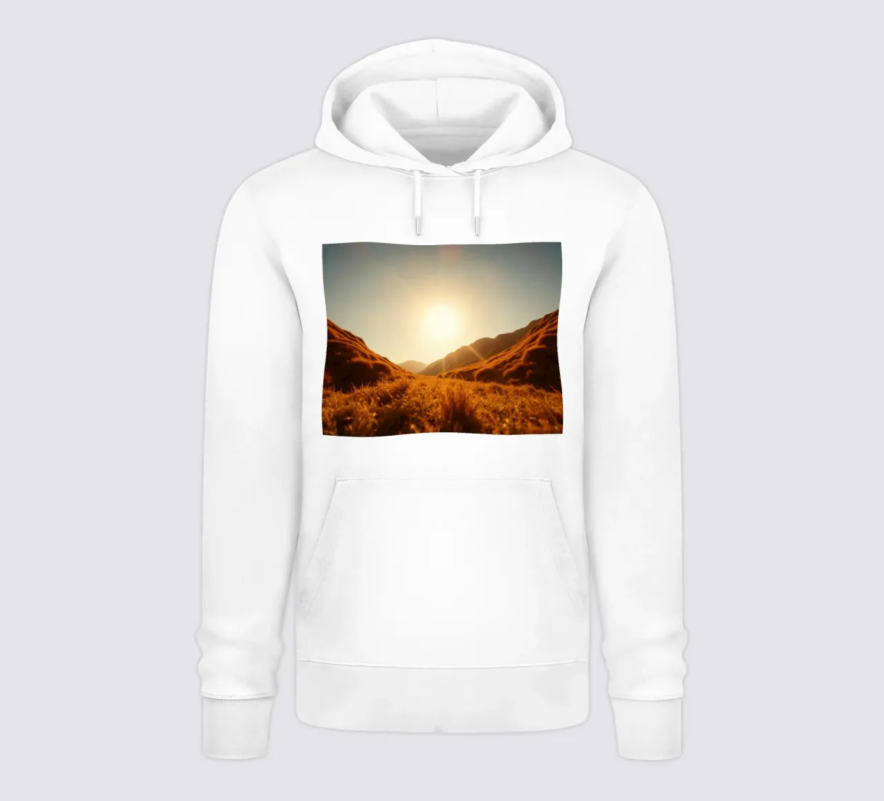 tramonto su una valle tranquilla circondata da montagne maestose felpa con cappuccio da DesignDoodle
