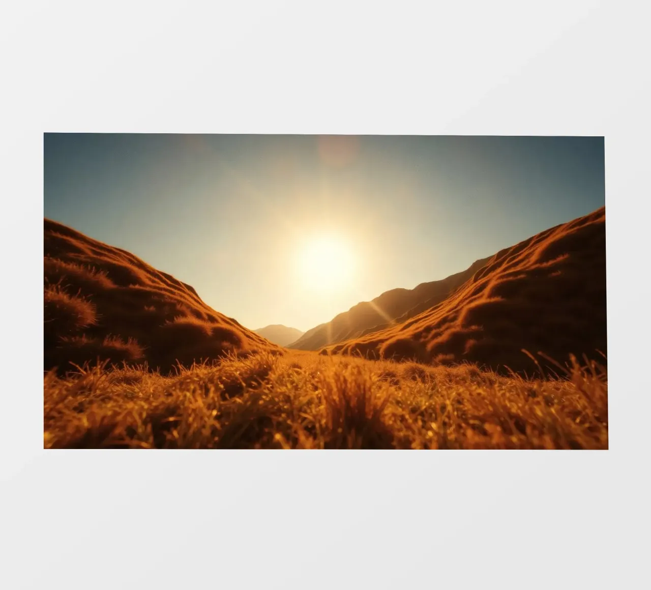 tramonto su una valle tranquilla circondata da montagne maestose telo in pvc da DesignDoodle
