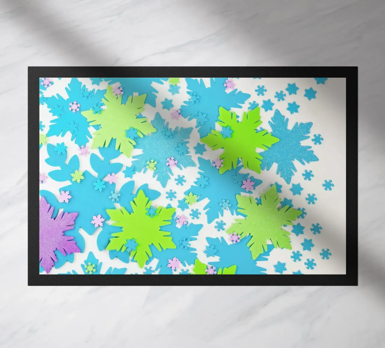 Snowflakes doormat by Juj Winn