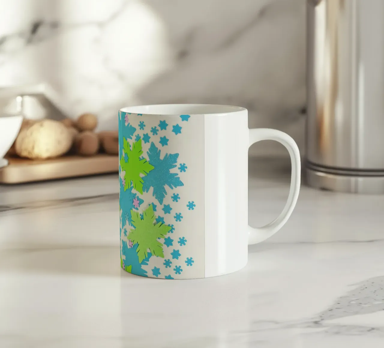 Snowflakes tazza in ceramica da Juj Winn