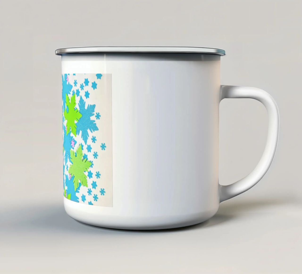 Snowflakes tazza in smalto da Juj Winn