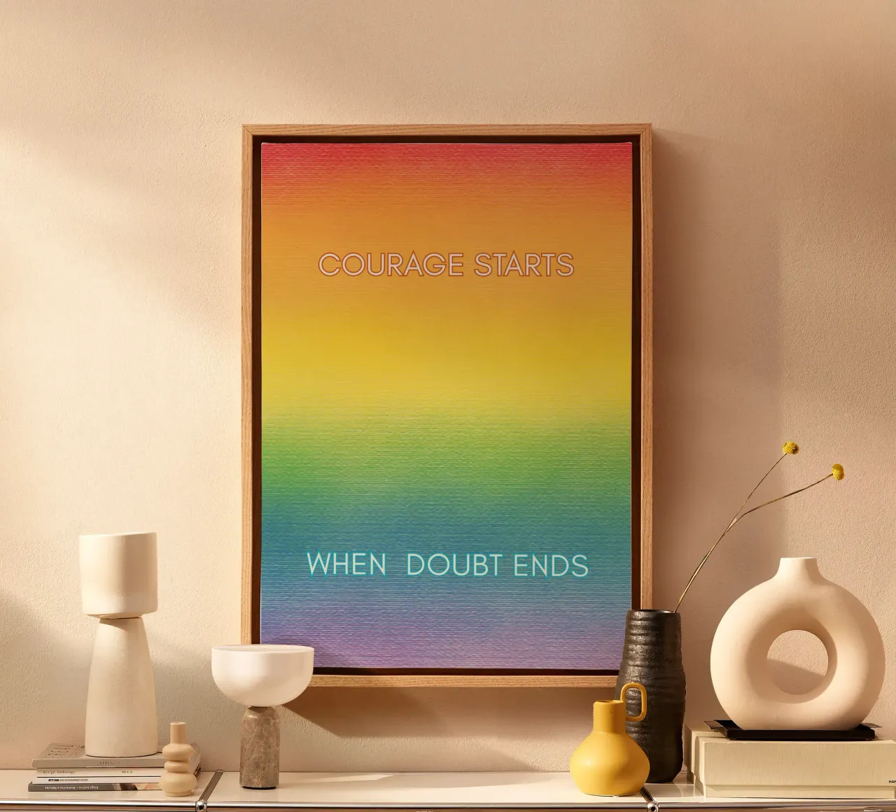 COURAGE STARTS WHEN DOUBT ENDS tela da SoulfireGuru