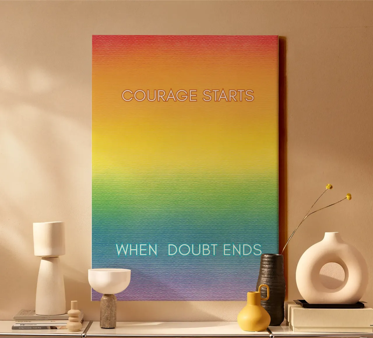 COURAGE STARTS WHEN DOUBT ENDS tela da SoulfireGuru