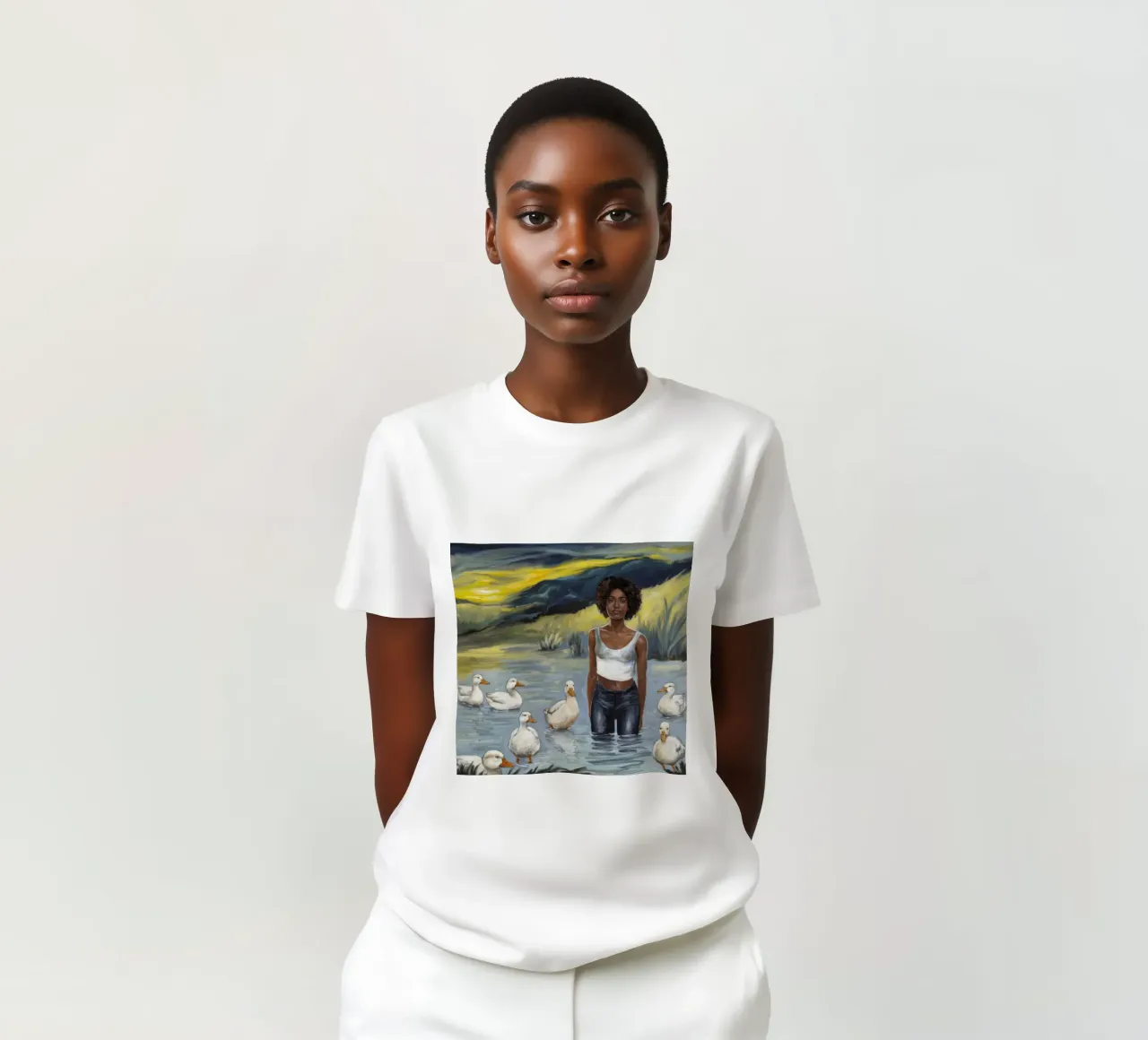 Tranquillo riflesso dell'acqua t-shirt da Ebony Carpenter