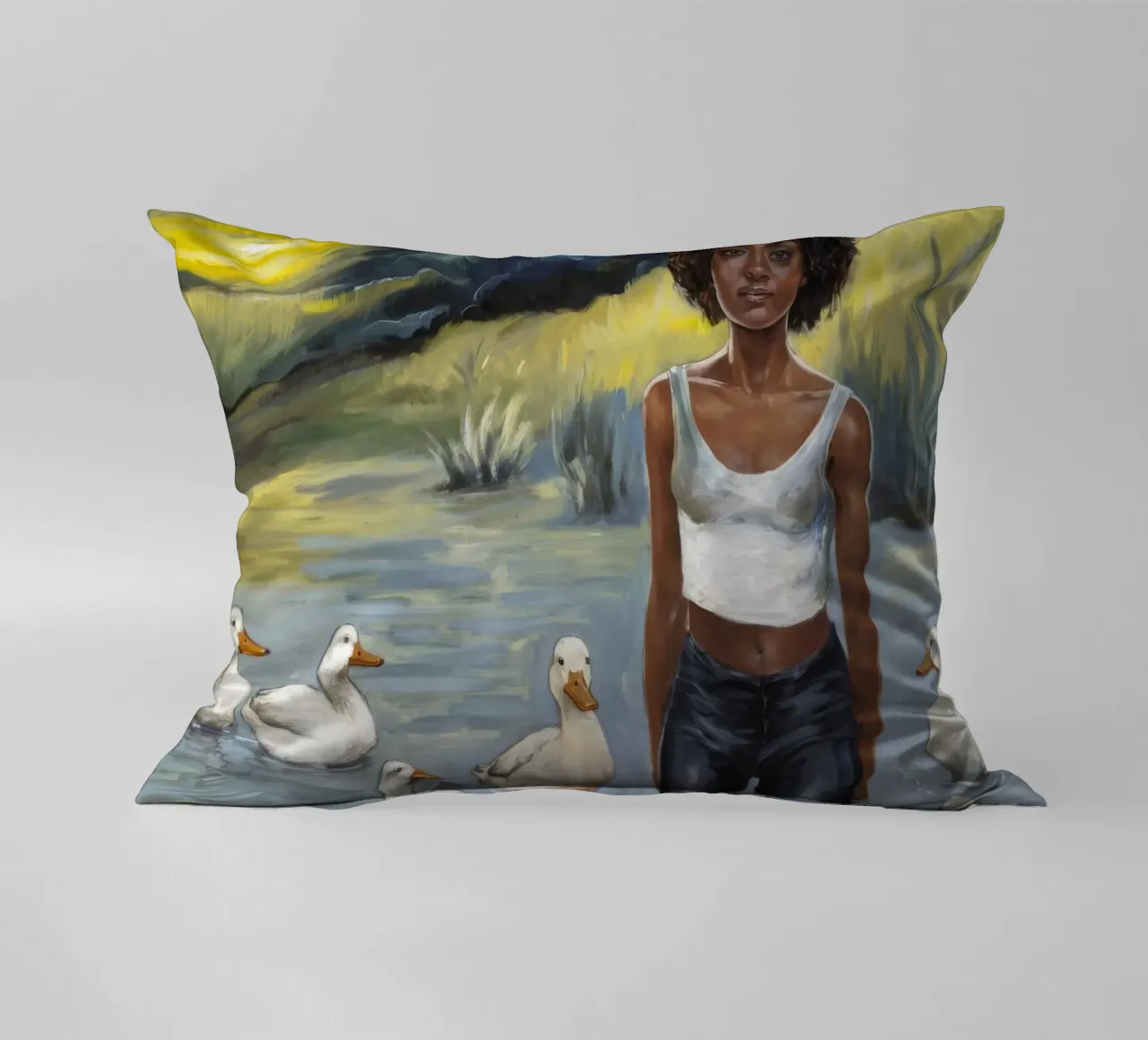 Tranquillo riflesso dell'acqua cuscino da Ebony Carpenter