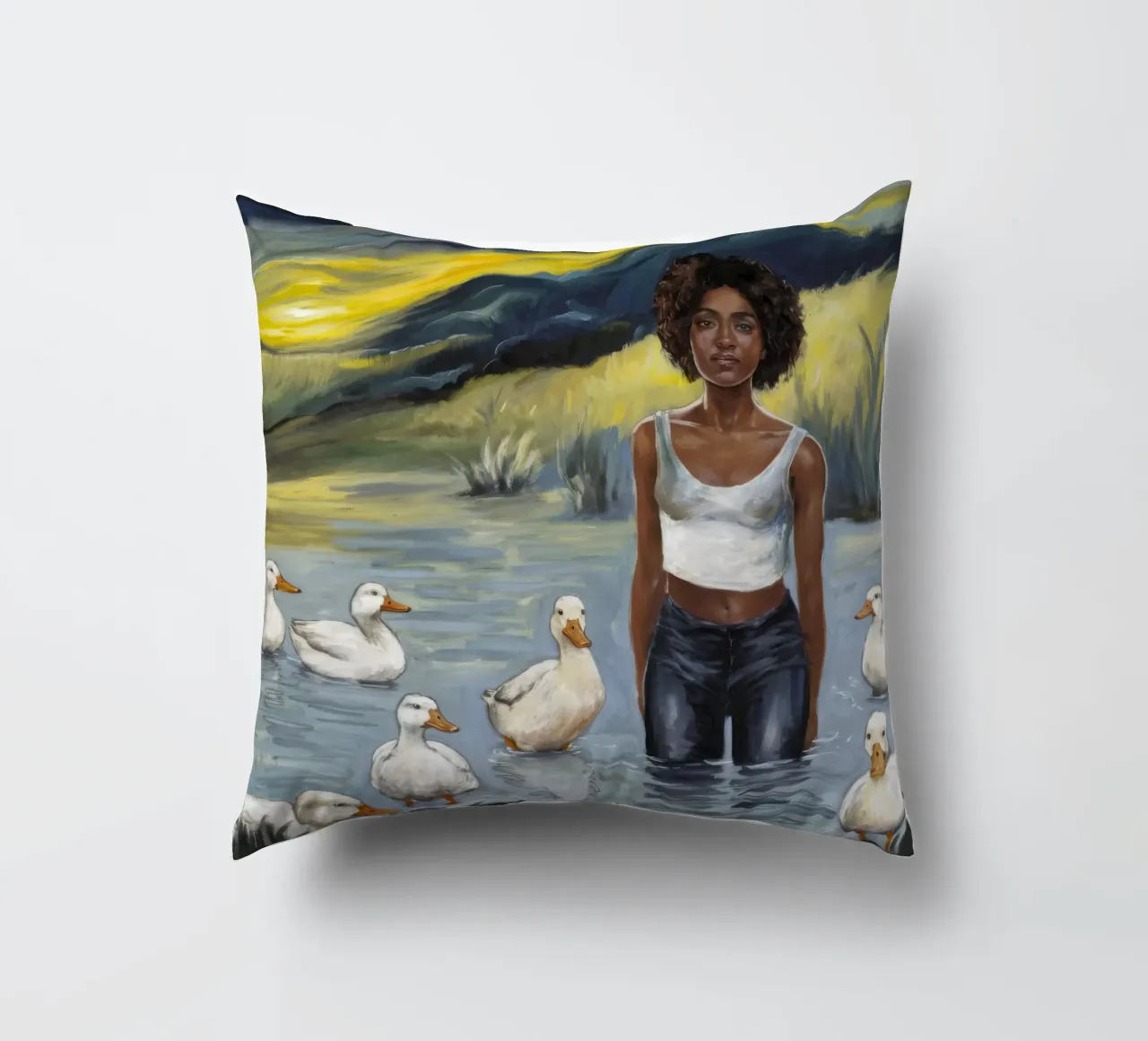 Tranquillo riflesso dell'acqua cuscino da Ebony Carpenter