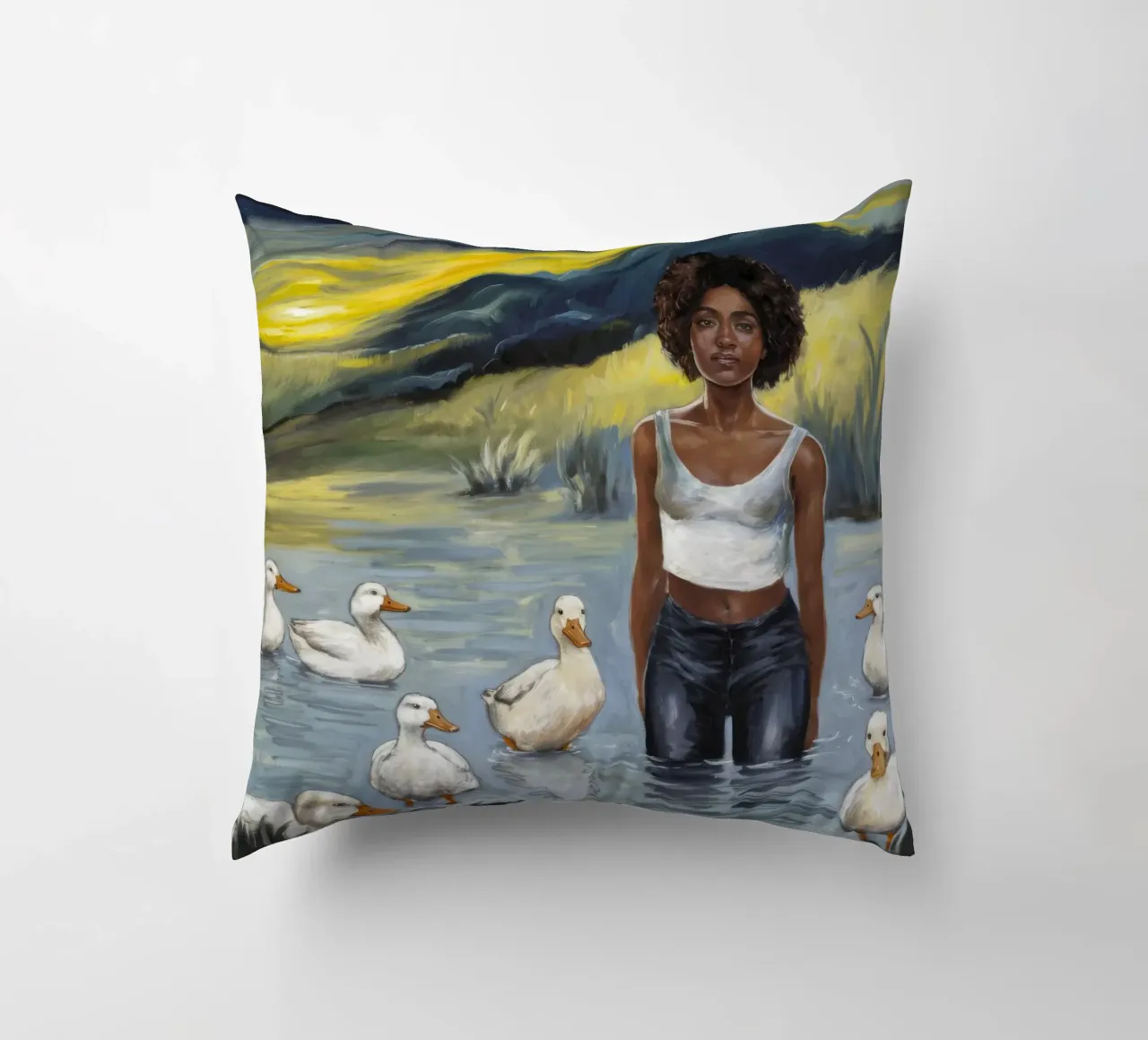 Tranquillo riflesso dell'acqua cuscino da Ebony Carpenter