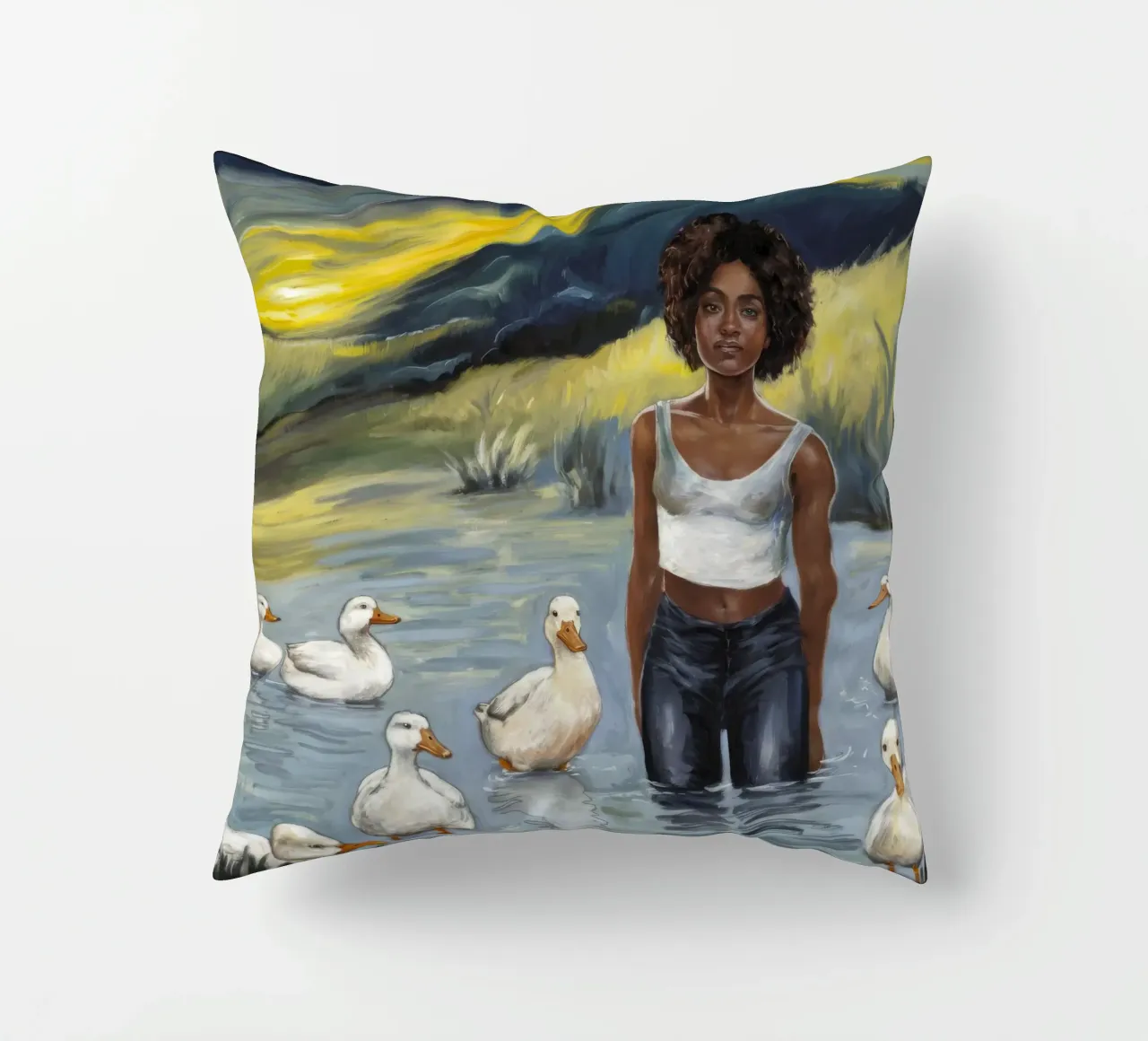 Tranquillo riflesso dell'acqua cuscino da Ebony Carpenter