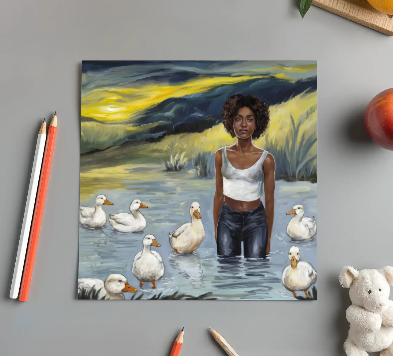 Tranquillo riflesso dell'acqua foglio adesivo da Ebony Carpenter
