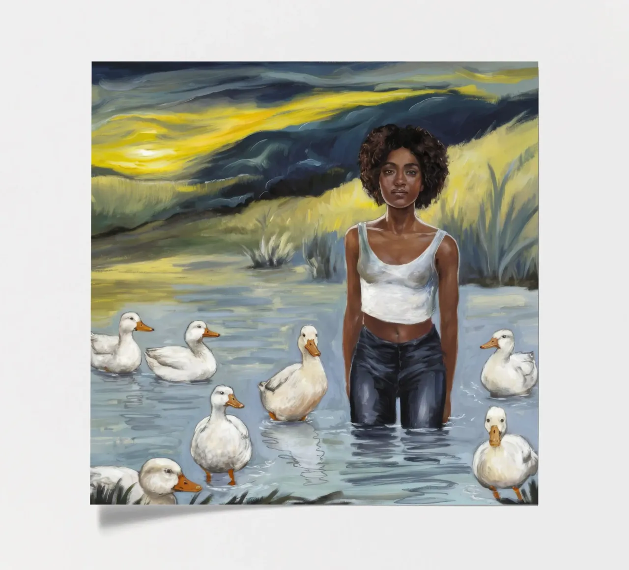 Tranquillo riflesso dell'acqua foglio adesivo da Ebony Carpenter