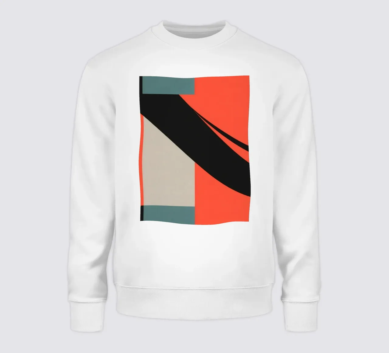 Colorful abstract pattern with geometric shapes and flowing sweatshirt by DesignDoodle