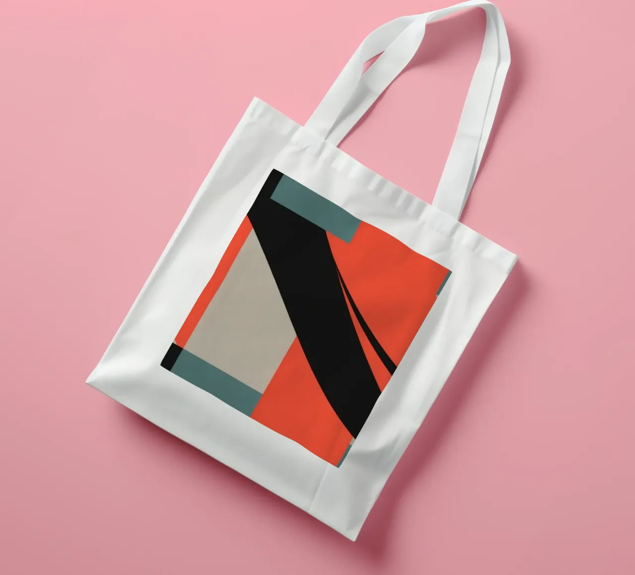 Buntes abstraktes Muster mit geometrischen Formen und fließenden Jutebeutel von DesignDoodle