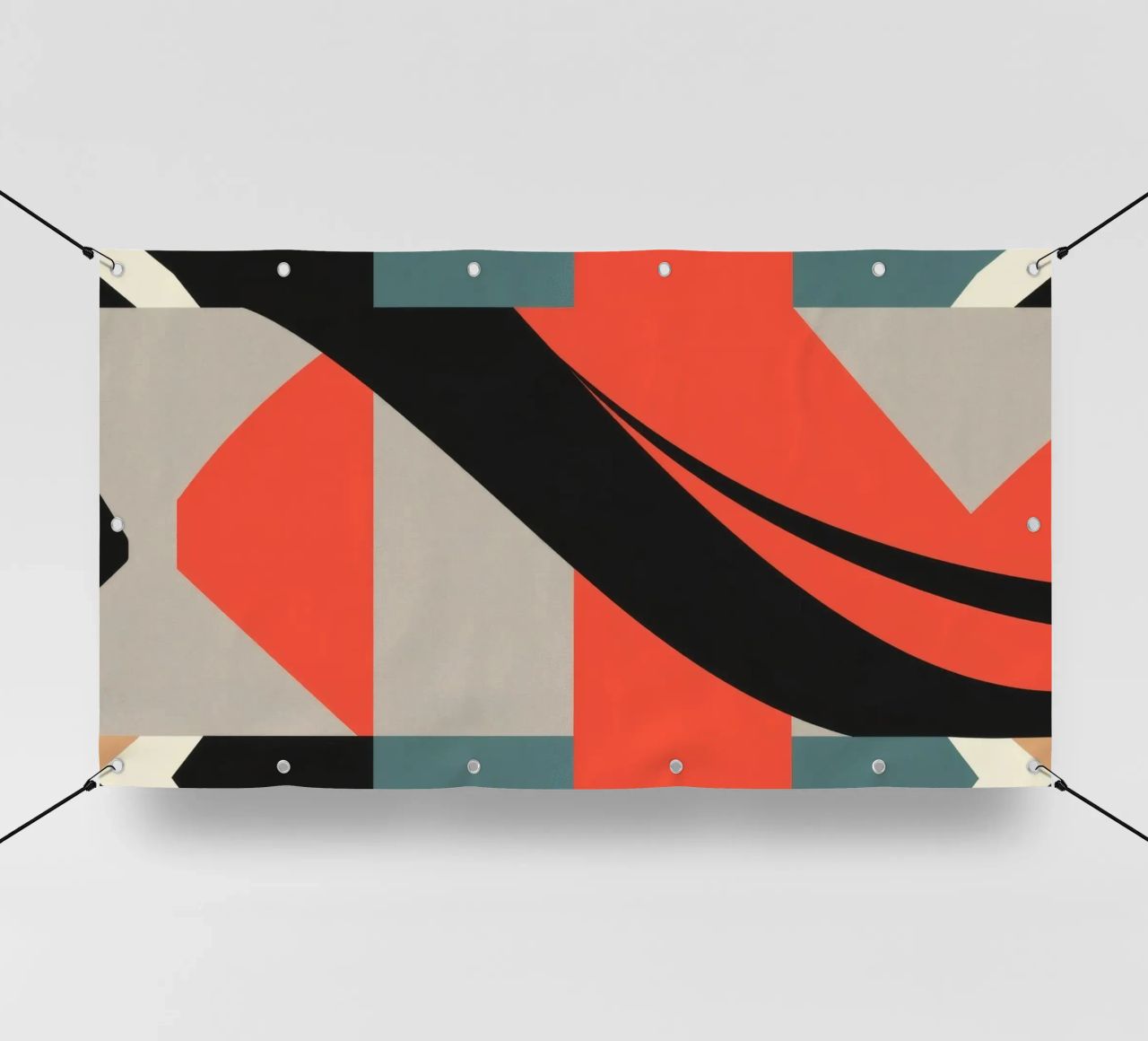 Buntes abstraktes Muster mit geometrischen Formen und fließenden PVC Plane von DesignDoodle