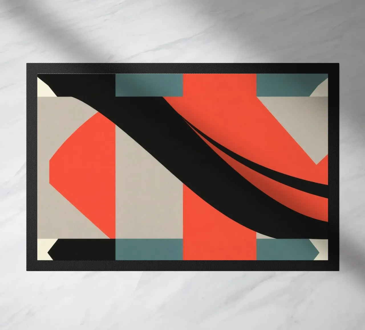 Colorful abstract pattern with geometric shapes and flowing doormat by DesignDoodle