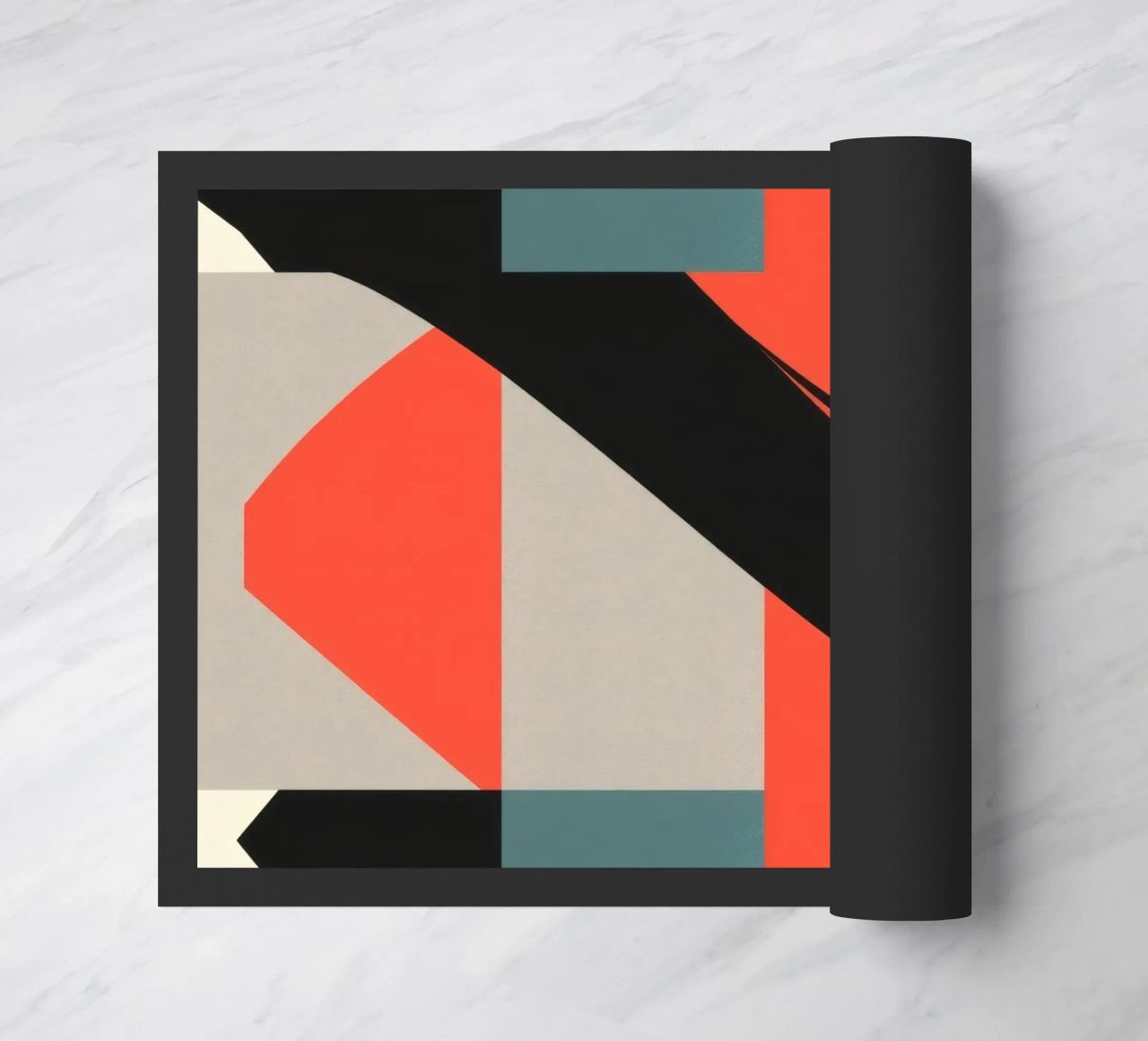 Motif abstrait coloré avec formes géométriques et fluidité. paillasson de DesignDoodle