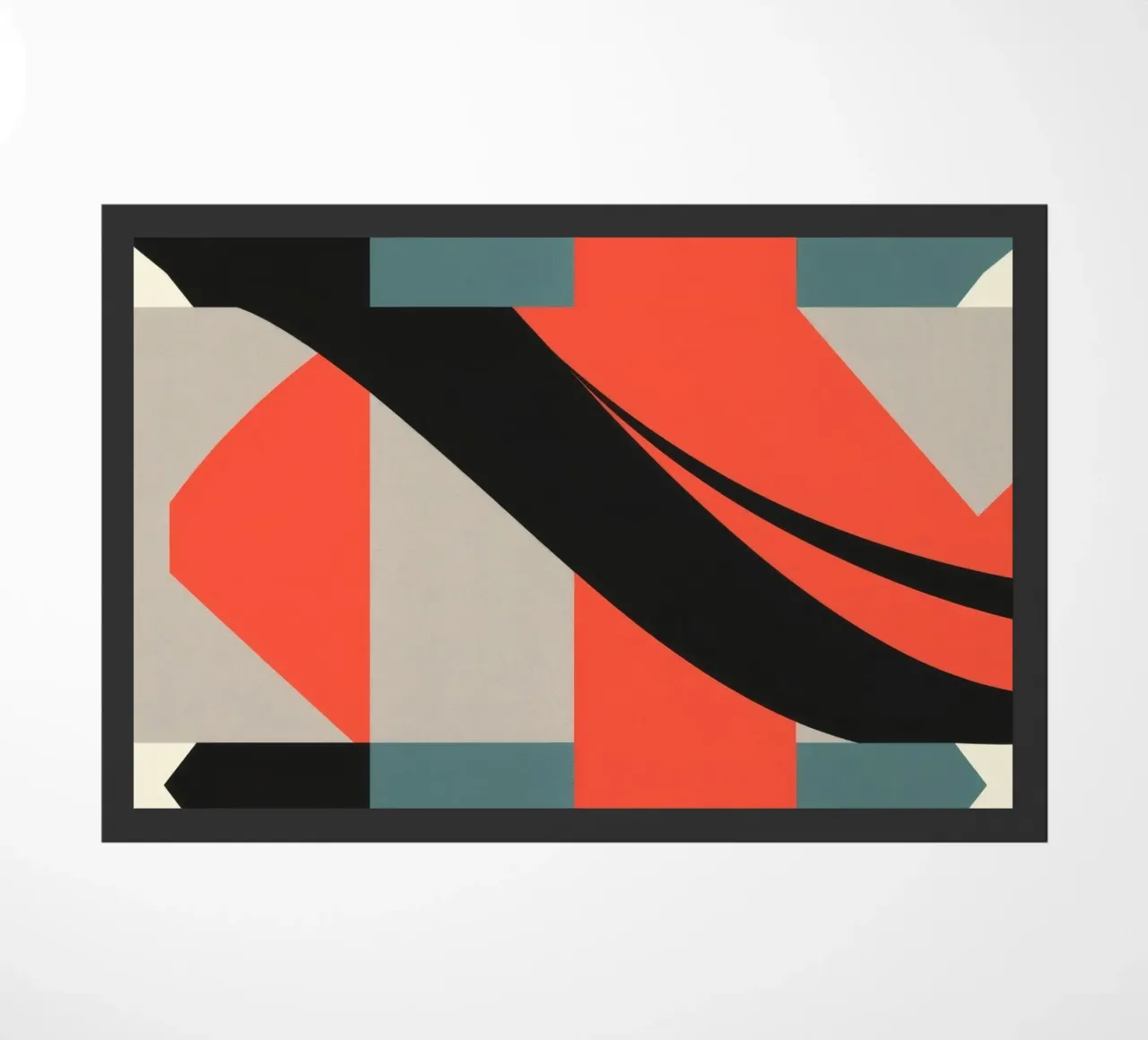 Motif abstrait coloré avec formes géométriques et fluidité. paillasson de DesignDoodle