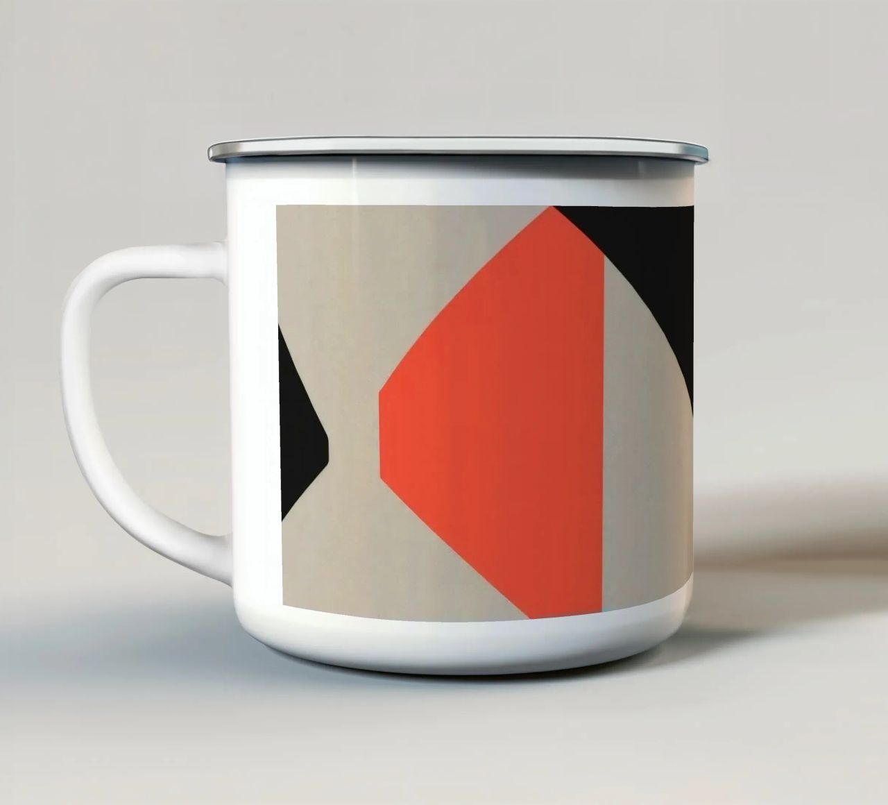 Colorful abstract pattern with geometric shapes and flowing enamel mug by DesignDoodle