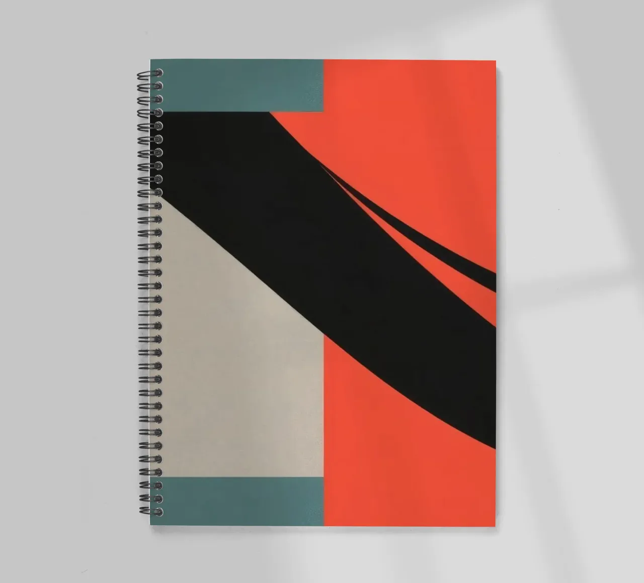 Motif abstrait coloré avec formes géométriques et fluidité. carnet à spirale de DesignDoodle