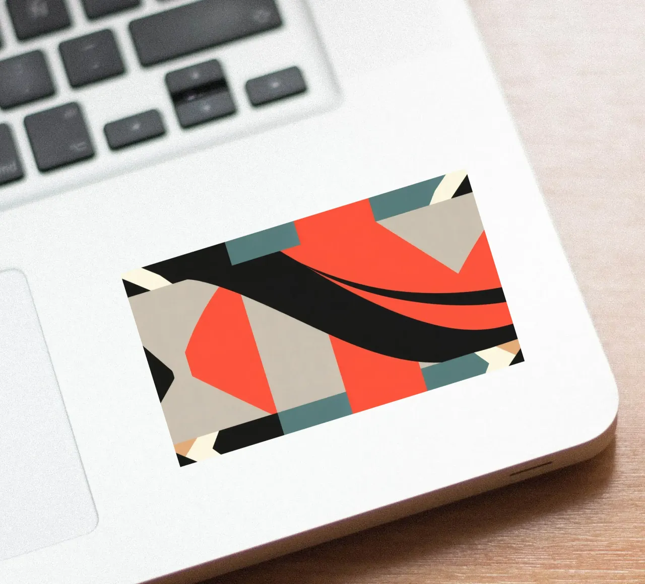Colorful abstract pattern with geometric shapes and flowing sticker by DesignDoodle