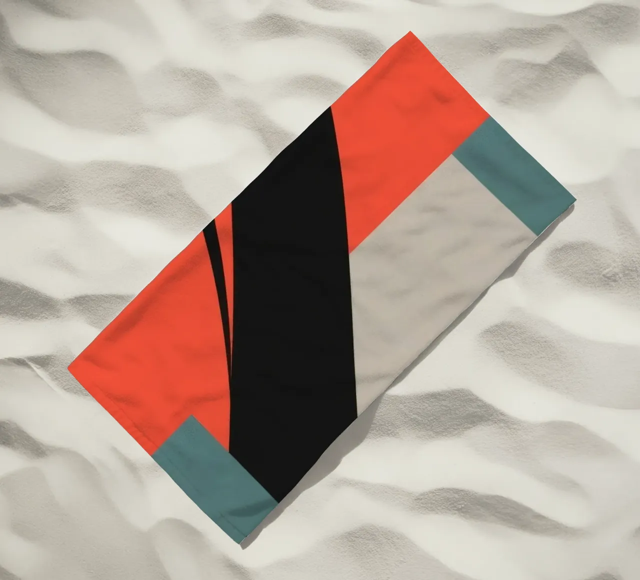Colorful abstract pattern with geometric shapes and flowing beach towel by DesignDoodle