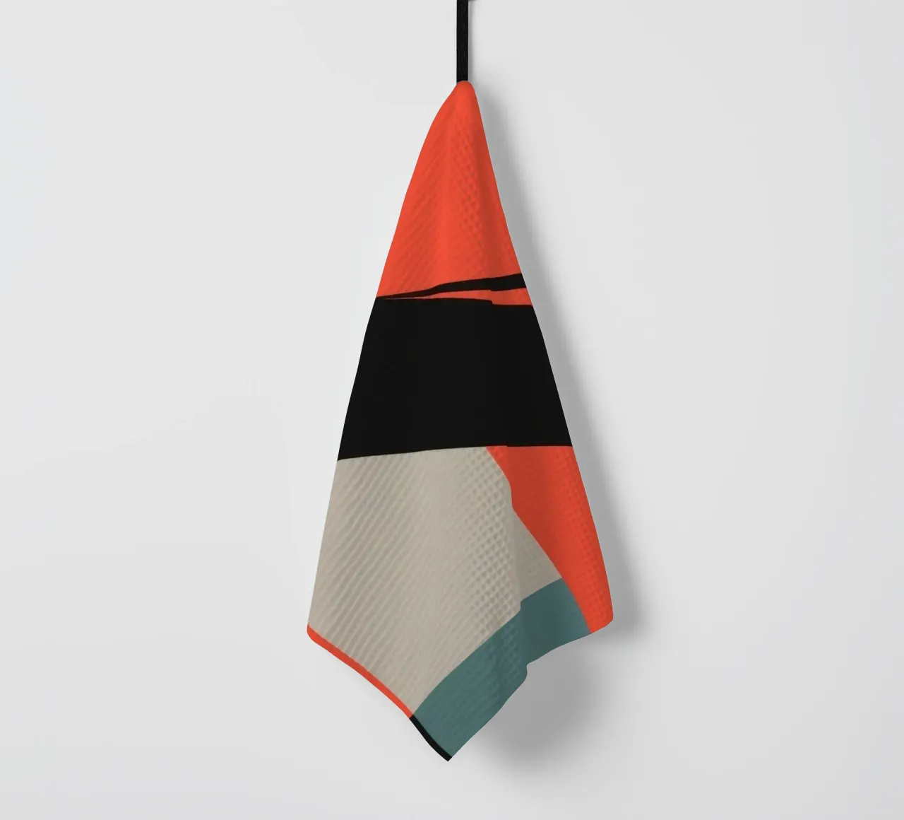 Colorful abstract pattern with geometric shapes and flowing tea towel by DesignDoodle